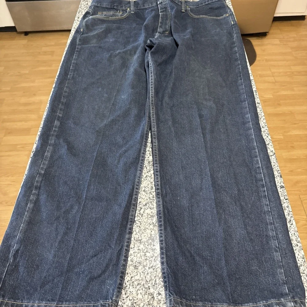 Wrangler Loose Wide Leg Straight 42x30 Dark‎ Wash mens